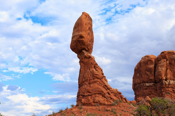 Balanced rock, Arches National Park, Utah. Red rocks