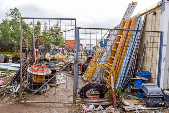 Makeshift storage material at the site