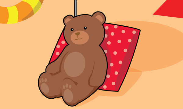 Bear on the beach,Vector charector