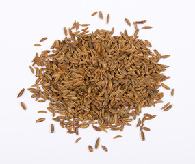 Closeup of cumin seeds.