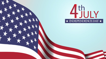 American  waving flag vector illustration
