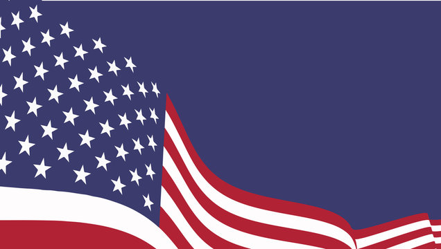 American  waving flag vector illustration