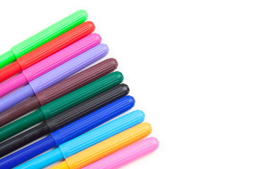 Highlighter Markers Pens Isolated on White Background.