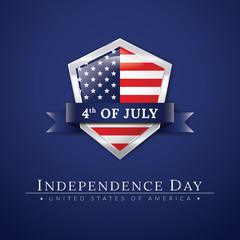 USA Independence Day badge and illustration