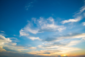 Fiery orange sunset sky. Beautiful sky.