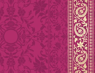 wedding card design, paisley floral pattern , India