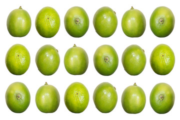 Green lime isolated on white background