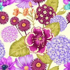 Foto auf Acrylglas Floral vintage seamless pattern © marinavorona