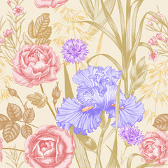 Floral vintage seamless pattern