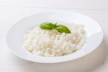 cooked rice with basil