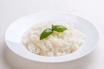 cooked rice with basil