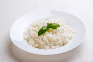 cooked rice with basil