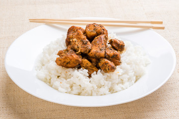 condimented chicken with rice