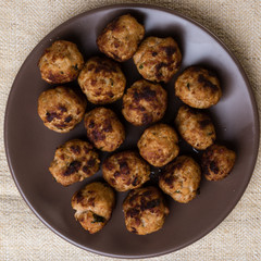 meatballs on brown plate