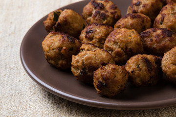 meatballs on brown plate