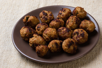 meatballs on brown plate
