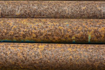Rusty steel pipes