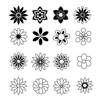Flower black and white vector