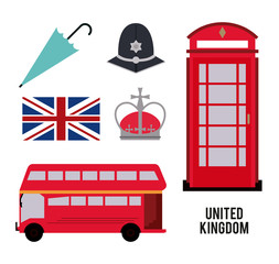 Landmarks icon set. United kingdom design. vector graphic