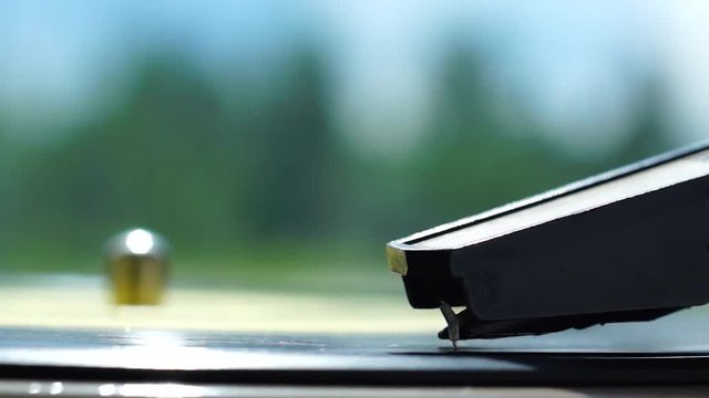 Electrophone needle on vinyl