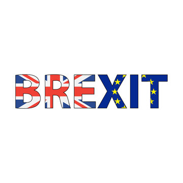 Brexit Text Isolated. United Kingdom exit from europe relative image