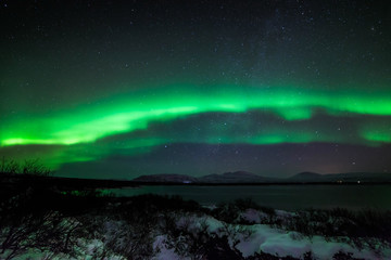An aurora, sometimes referred to as a polar light, is a natural light display in the sky, predominantly seen in the high latitude (Arctic and Antarctic) regions.