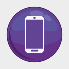 Social Media button represented by smartphone multimedia app . Colorfull and isolated illustration