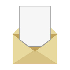 envelope with paper coming out icon