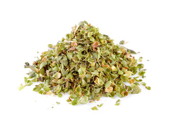 Dried Oregano on white background