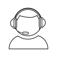 Obraz na płótnie Canvas Call center concept represented by Operator man icon. isolated and flat illustration 