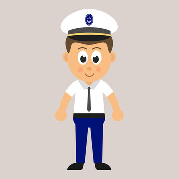 cartoon marine captain vector