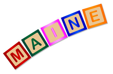 Maine Wooden Block Letters