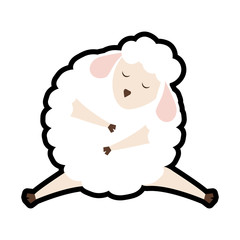 Fototapeta premium Cute animal concept represented by sheep icon. isolated and flat illustration 