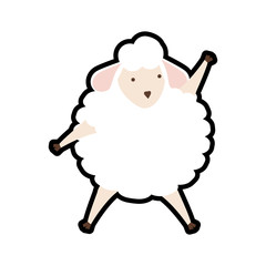 Cute animal concept represented by sheep icon. isolated and flat illustration 