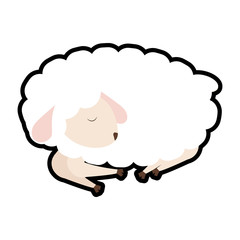 Cute animal concept represented by sheep icon. isolated and flat illustration 