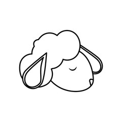 Cute animal concept represented by sheep icon. isolated and flat illustration 