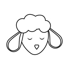 Cute animal concept represented by sheep icon. isolated and flat illustration 