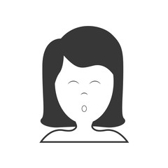 Resting and sleep concept represented by girl sleeping icon. isolated and flat illustration 