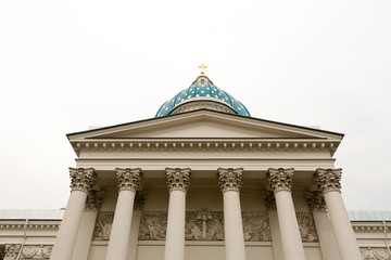 Fototapeta na wymiar Colonnade of the Trinity Cathedral in St. Petersburg.