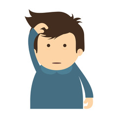 Resting and sleep concept represented by boy sleeping icon. isolated and flat illustration 