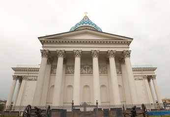Colonnade of the Trinity Cathedral in St. Petersburg.
