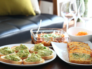 Avocado dip & Unsweet pound cake 