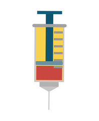 Medical and Health care concept represented by injection icon. isolated and flat illustration 