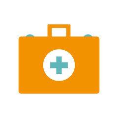 Medical and Health care concept represented by medical kit icon. isolated and flat illustration 