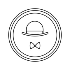 hat and bowtie emble icon