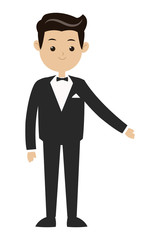Fototapeta premium man suit bowtie icon
