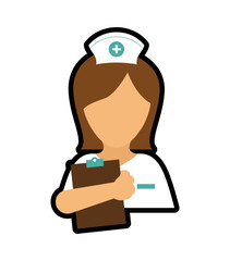 Medical and Health care concept represented by nurse icon. isolated and flat illustration 