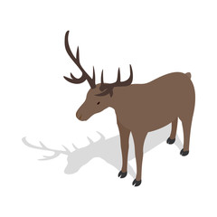 Deer icon in isometric 3d style
