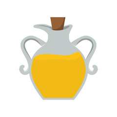 Organic and Healthy food concept represented by olive oil bottle icon. isolated and flat illustration 