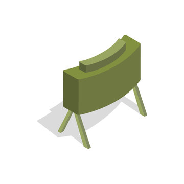 Military mine icon in isometric 3d style